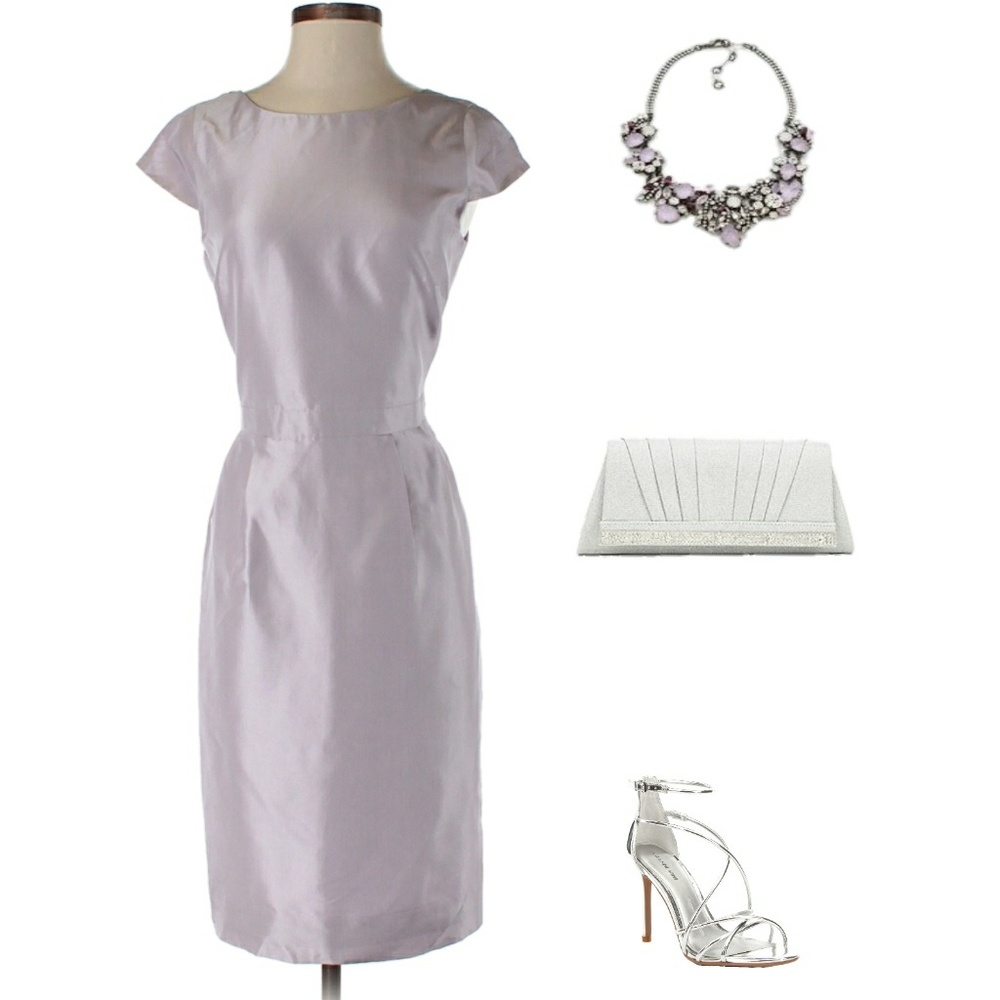 J Crew Lavender 100% Silk Formal Dress